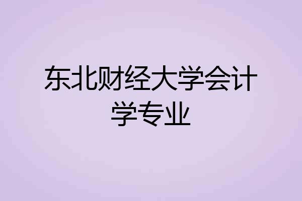 东北财经大学会计学专业