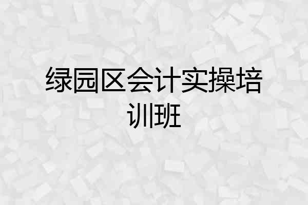 绿园区会计实操培训班