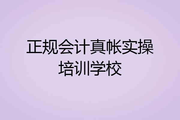 正规会计真帐实操培训学校