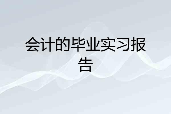 会计的毕业实习报告