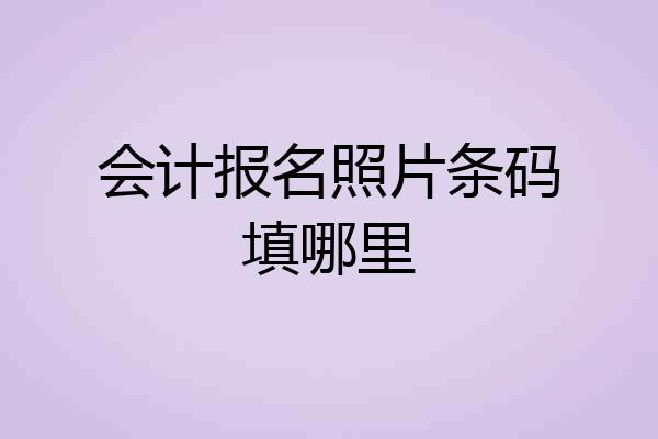 会计报名照片条码填哪里