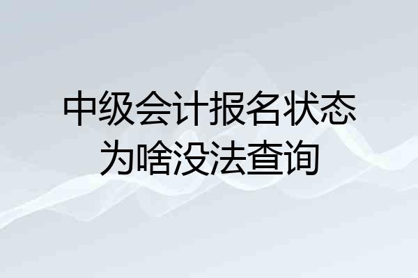 中级会计报名状态为啥没法查询