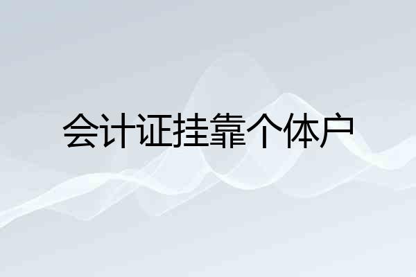 会计证挂靠个体户