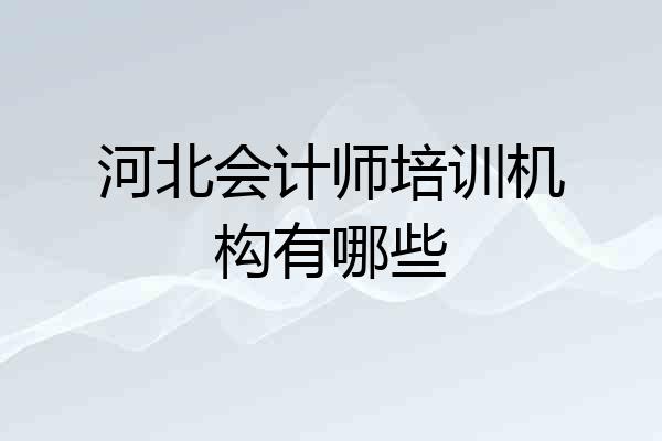 河北会计师培训机构有哪些