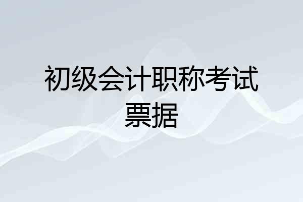 初级会计职称考试票据