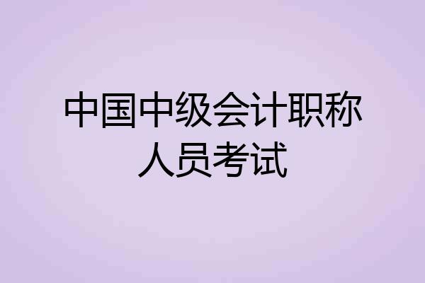 中国中级会计职称人员考试