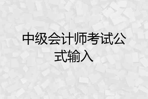 中级会计师考试公式输入