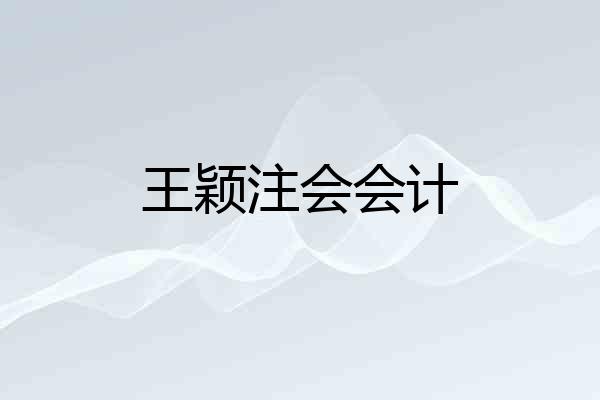 王颖注会会计