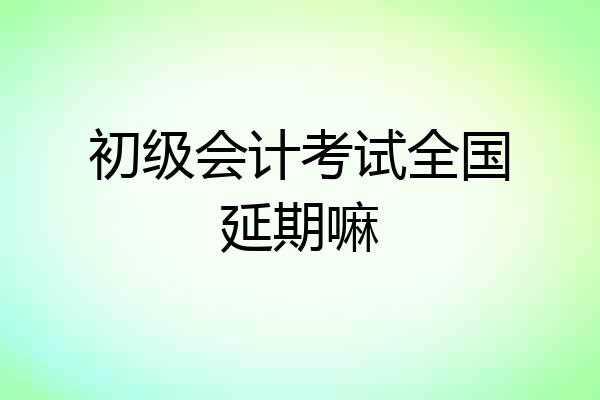 初级会计考试全国延期嘛