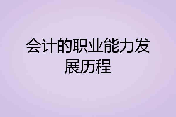 会计的职业能力发展历程