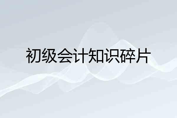 初级会计知识碎片