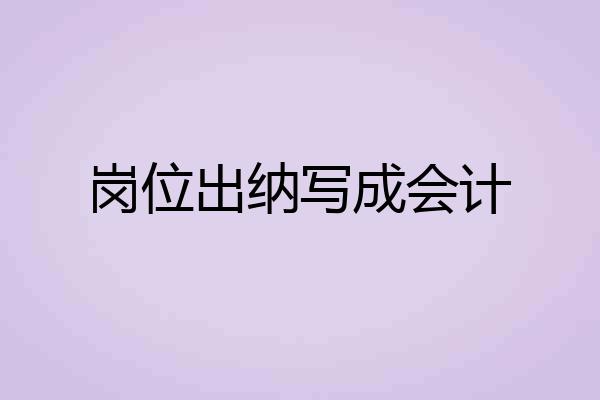 岗位出纳写成会计