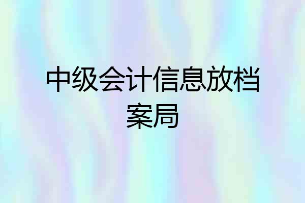 中级会计信息放档案局