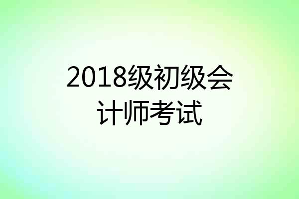 2018级初级会计师考试
