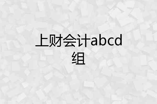 上财会计abcd组