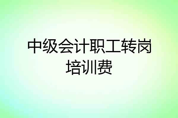 中级会计职工转岗培训费