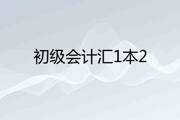 初级会计汇1本2