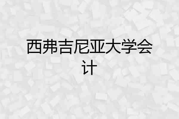 西弗吉尼亚大学会计