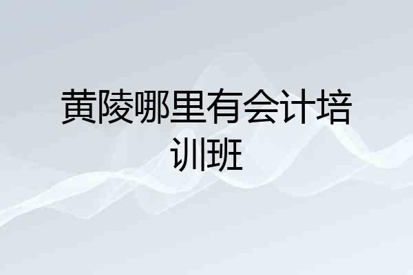 黄陵哪里有会计培训班