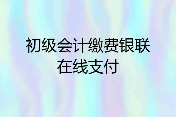 初级会计缴费银联在线支付