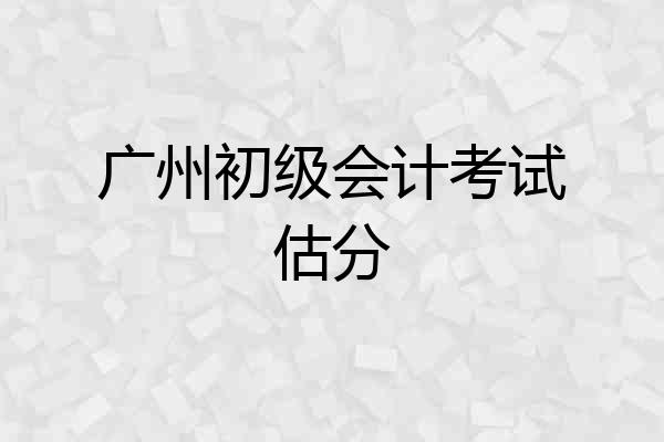 广州初级会计考试估分