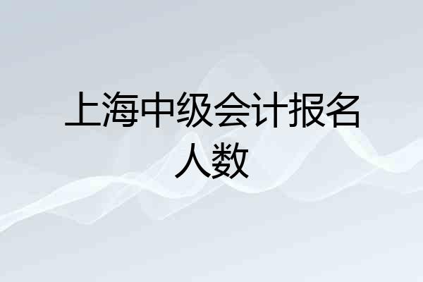 上海中级会计报名人数