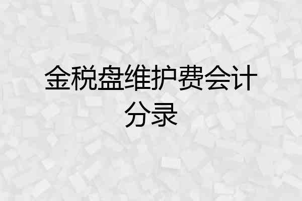金税盘维护费会计分录