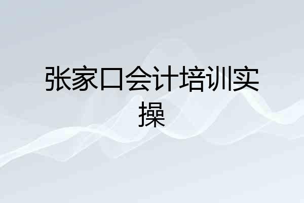张家口会计培训实操