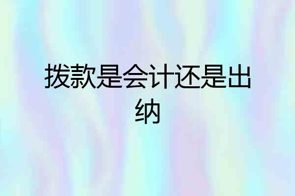 拨款是会计还是出纳
