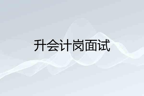 升会计岗面试