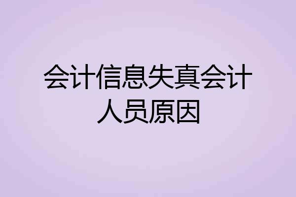 会计信息失真会计人员原因