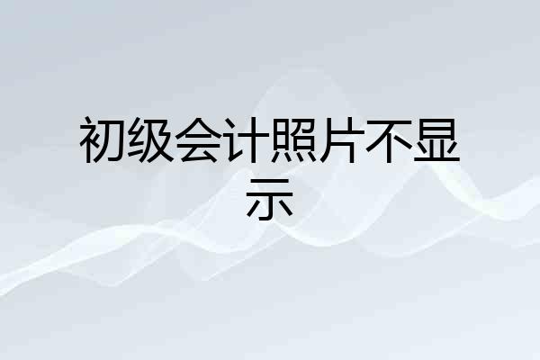 初级会计照片不显示