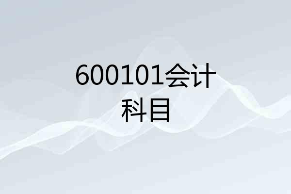 600101会计科目