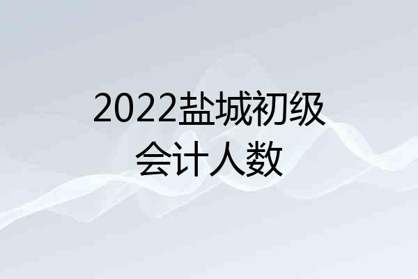2022盐城初级会计人数