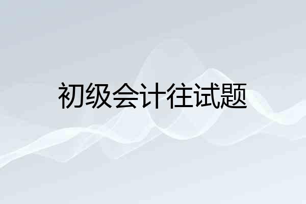 初级会计往试题