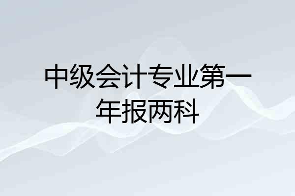中级会计专业第一年报两科