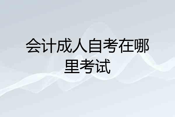 会计成人自考在哪里考试