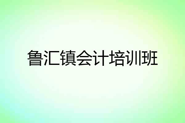 鲁汇镇会计培训班