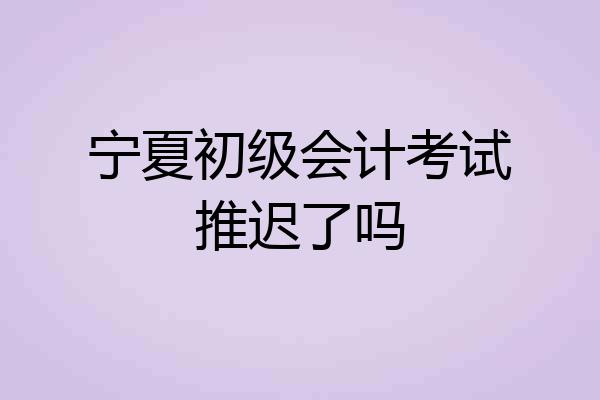 宁夏初级会计考试推迟了吗