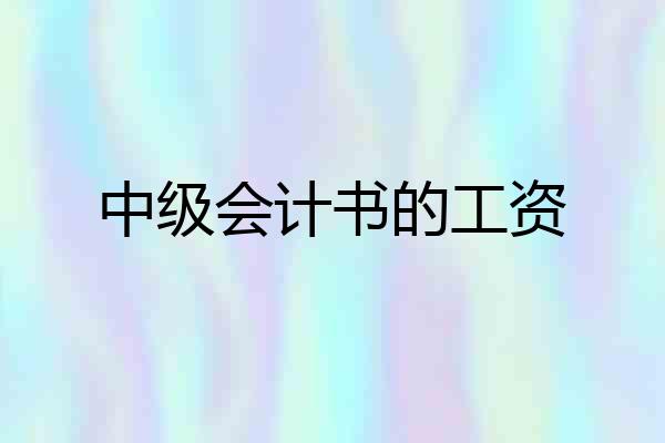 中级会计书的工资