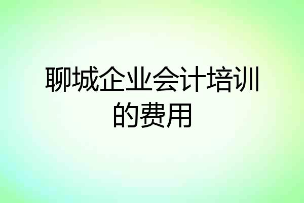 聊城企业会计培训的费用