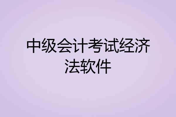 中级会计考试经济法软件