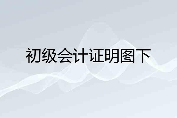初级会计证明图下