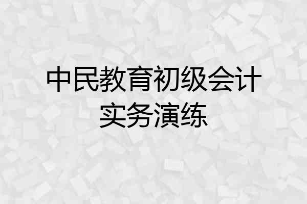 中民教育初级会计实务演练