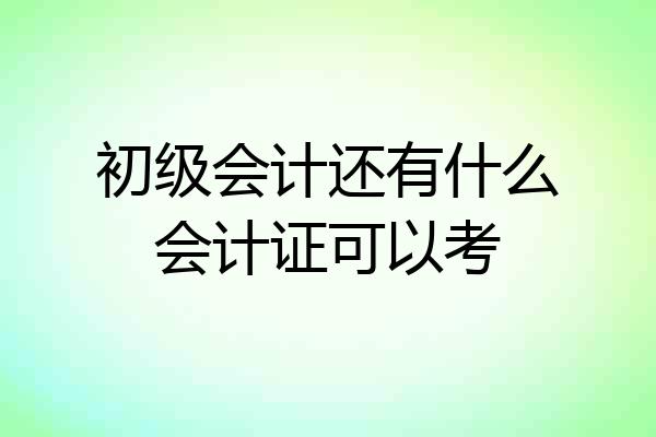 初级会计还有什么会计证可以考