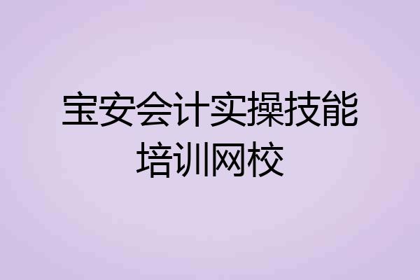宝安会计实操技能培训网校