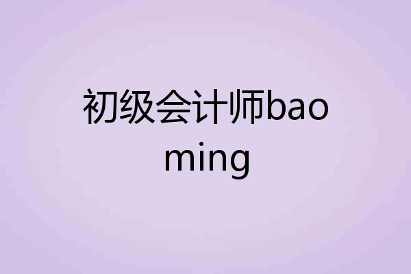 初级会计师baoming
