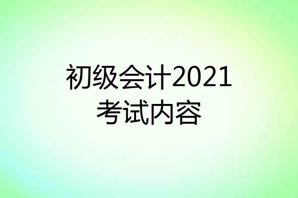 初级会计2021考试内容