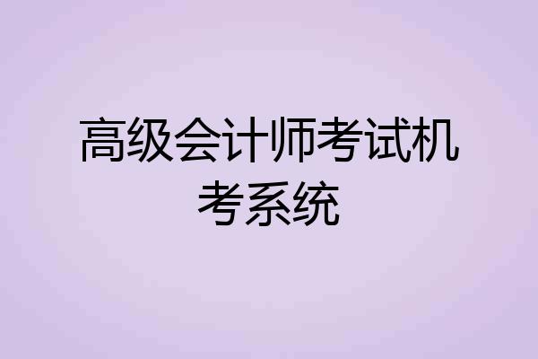高级会计师考试机考系统