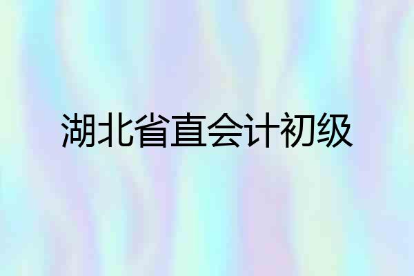 湖北省直会计初级